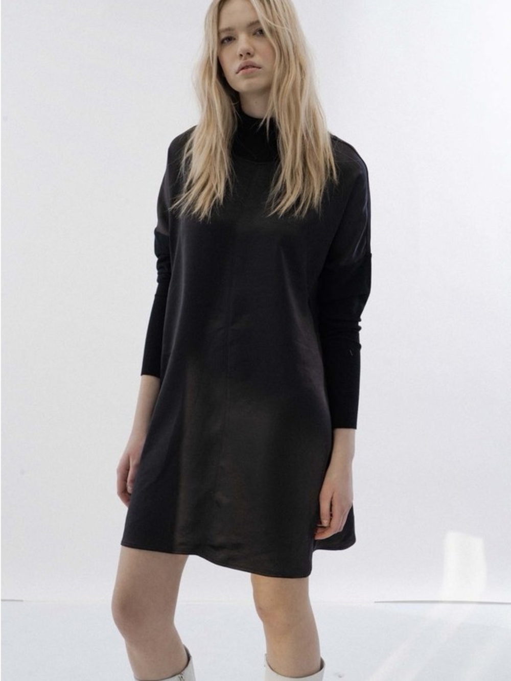 MELISSA NEPTON Black Long-Sleeve Mini Dress